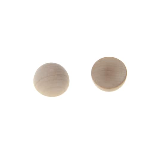 6 Packs: 36 ct. (216 total) 0.95" Wood Bead Halves by Make Market®